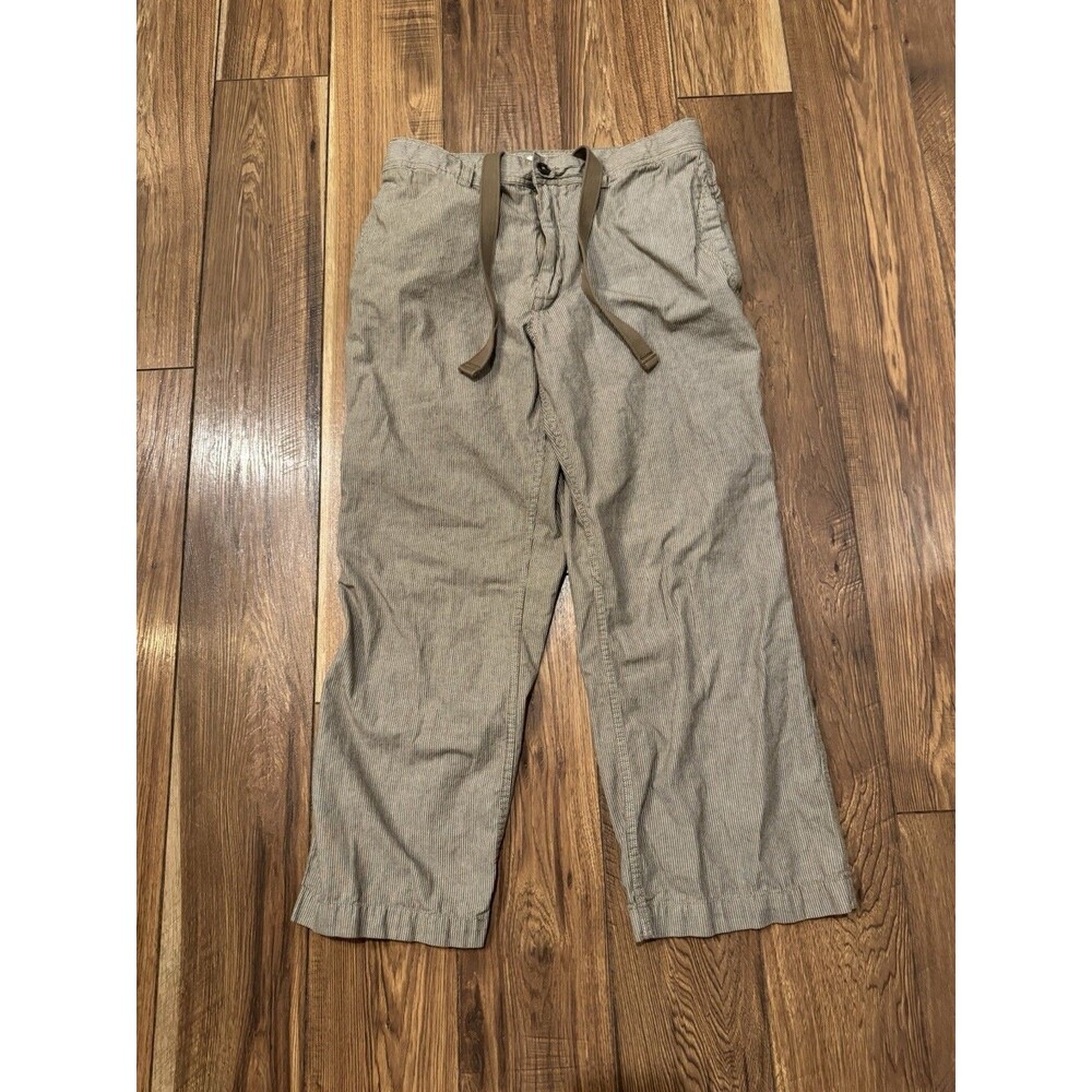 VINTAGE 90s Old Navy Striped Chino Khaki Pants 34x30 Beige Skater Y2k 2000s